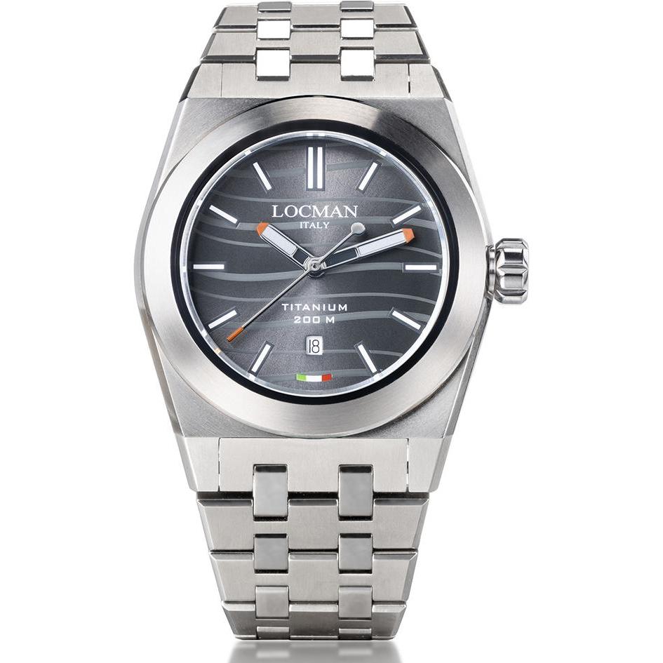 Locman, Armbanduhr, Italy Herrenuhr Stealth Titanio Ref. 0223T07S, Silber, (Analoguhr, 42 mm)