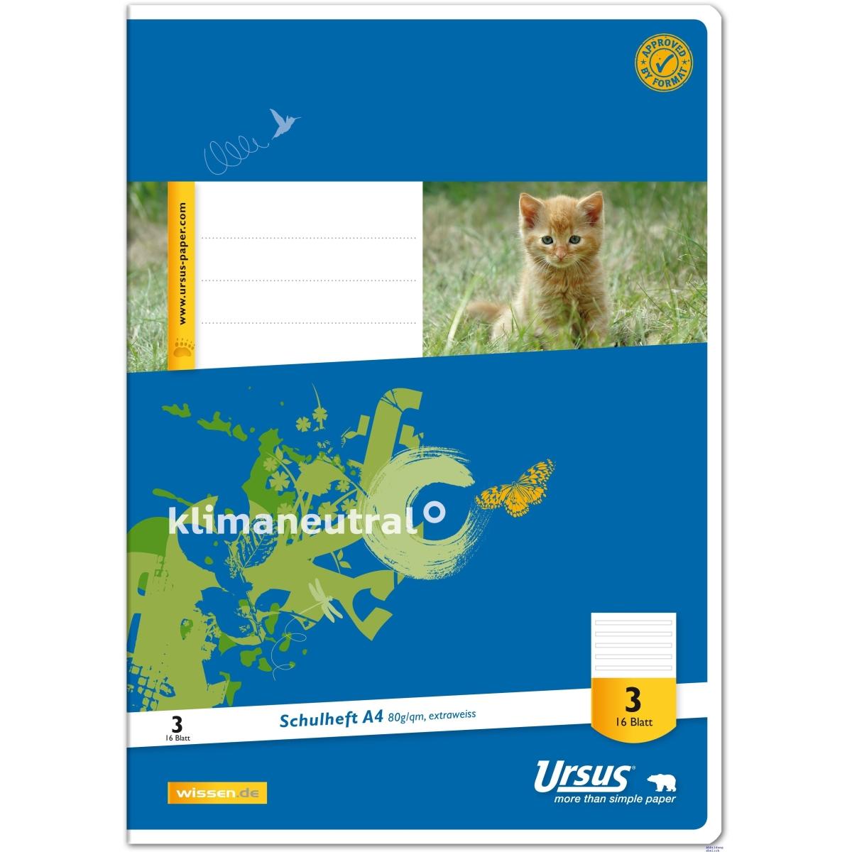 Ursus, Heft + Block, Schulheft 3.Schuljahr (A4, Liniert)