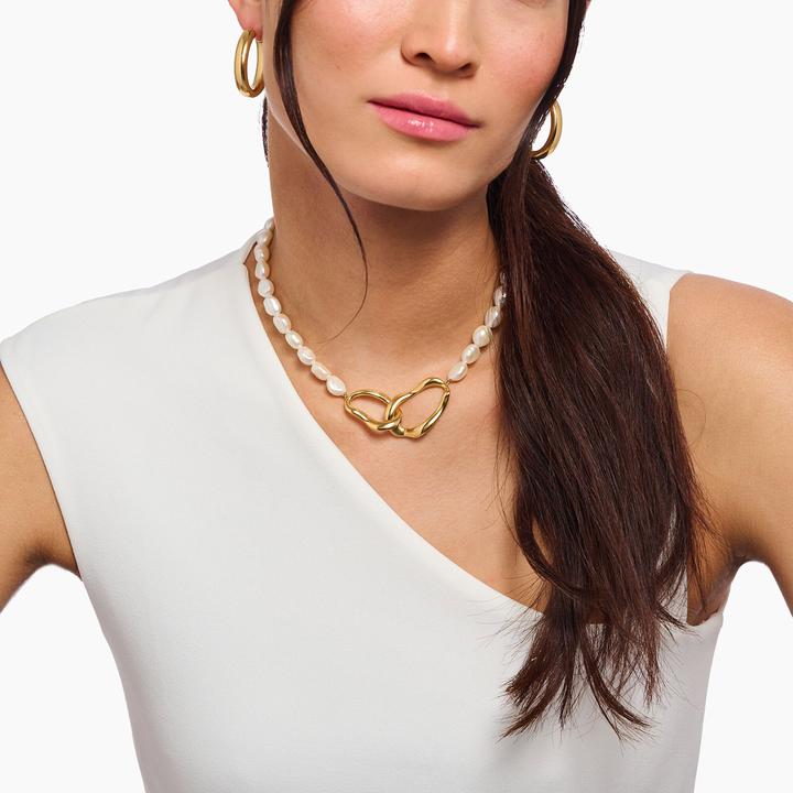 Produktbild Thomas Sabo Perlenkette Natural Beauty vergoldet (Sterling Silber 925, 45 - 50 cm)