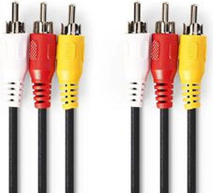 Immagine prodotto Nedis Cavo video composito 3X RCA Plug 3X RCA Plug nichelato 480p 1,50 m PVC rotondo nero (1.50 m)