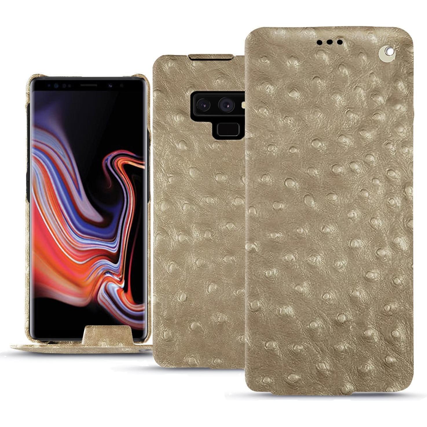 Noreve Lederschutzhülle vertikal (Samsung Galaxy Note 9), Smartphone Hülle, Beige