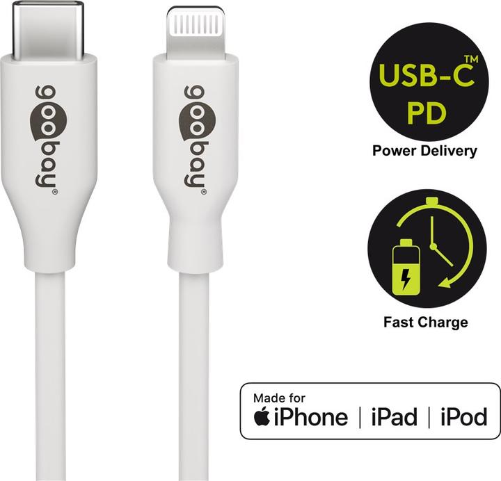 Actual product image Goobay USB C – Lightning (2 m, USB 2.0, 12.50 W)