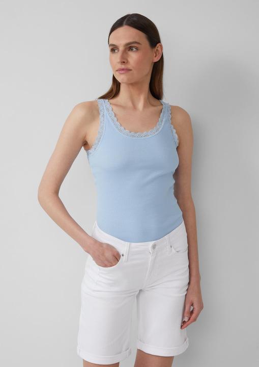 Actual product image S.Oliver T-Shirt Geripptes Slim-Fit-Tanktop mit Spitze (42)