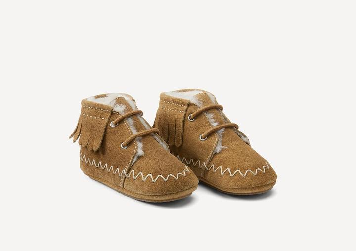 Produktbild La Redoute Collections Warme Hausschuhe aus Leder mit Fransen (22)