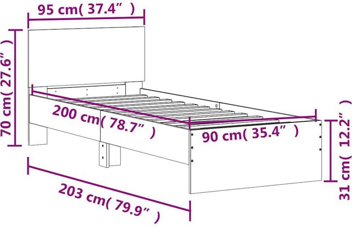 Image du produit vidaXL Bettgestell (90 x 200 cm)