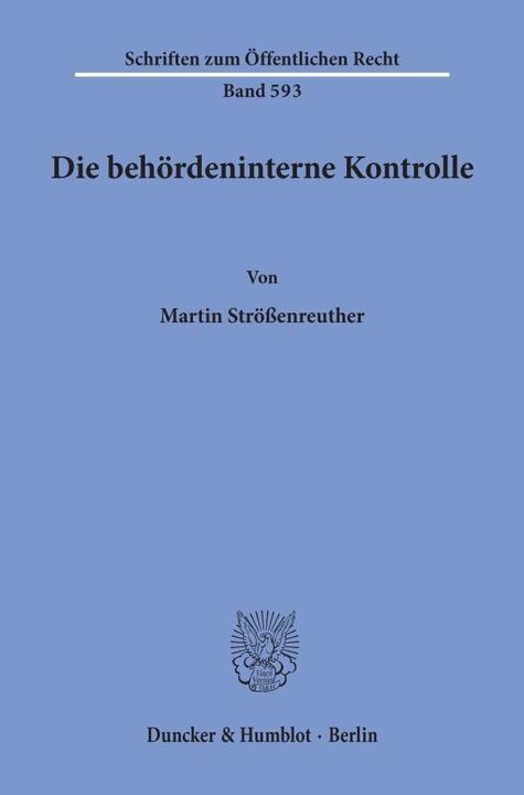 Produktbild Die behördeninterne Kontrolle (Deutsch, Martin Strössenreuther, 1991)