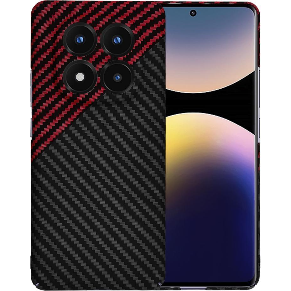 Techsuit - Carbonite FiberShell - Xiaomi Redmi Note 14 Pro+ 5G - Red Vortex (Xiaomi Redmi Note 14 Pro+ 5G), Smartphone H...