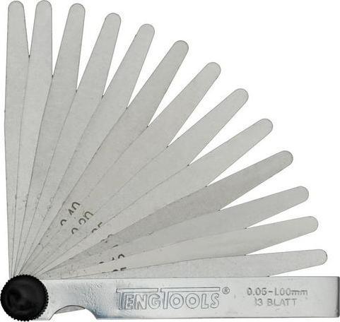 Teng Tools FG13100 Hardened Rolled Steel Feeler Gauge 0.05 - 1.0mm, 13 Blades
