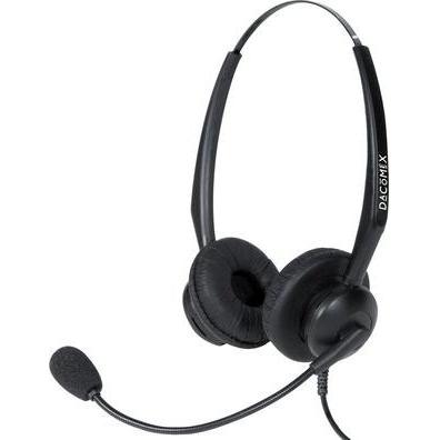 Dacomex Cuffia telefonica Flex Noise Cancelling - Binaurale (Cablato, USB-A), Cuffie da ufficio, Nero