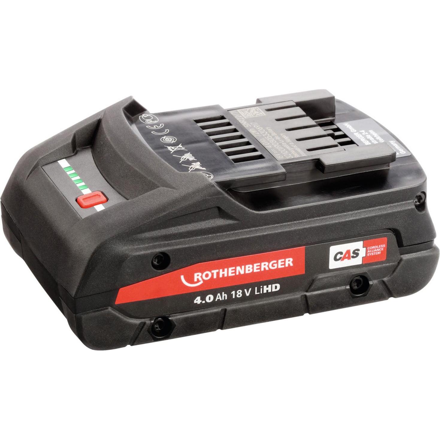 Rothenberger, Werkzeugakku + Ladegerät, Akku 18 V 4,0 Ah Li-HD Akku (18 V)