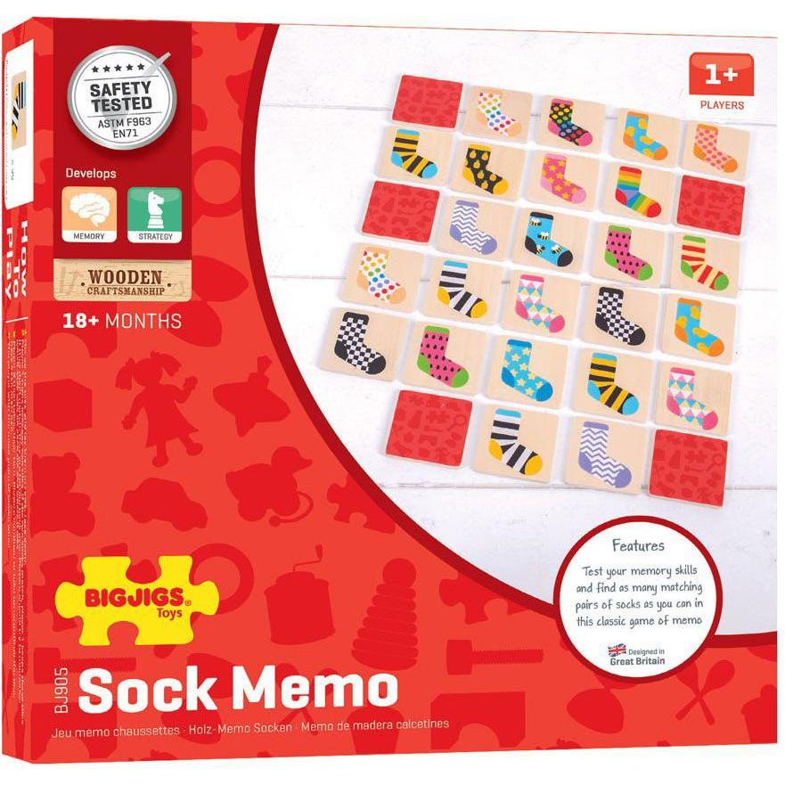 Bigjigs Holz-Memo-Spiel Bunte Socken (BJ905)