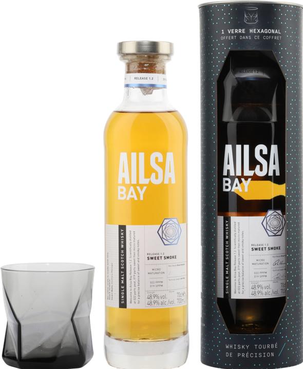 Actual product image Ailsa Bay SWEET SMOKE Single Malt Scotch Whisky Release 1.2 48,9% Vol. 0,7l in gift box with glass (Single Malt)