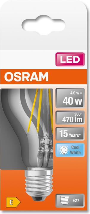 Productafbeelding Osram Ster Klassieker A (E27, 40 W, 470 lm, 1 x, E)