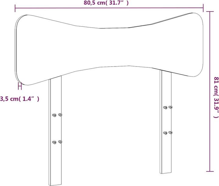 Image du produit vidaXL Kopfteil (125.50 x 3.50 x 81 cm)