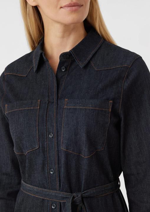 Image du produit Comma Kleid Leichtes Denimkleid in Midilänge mit Bindegürtel (36)