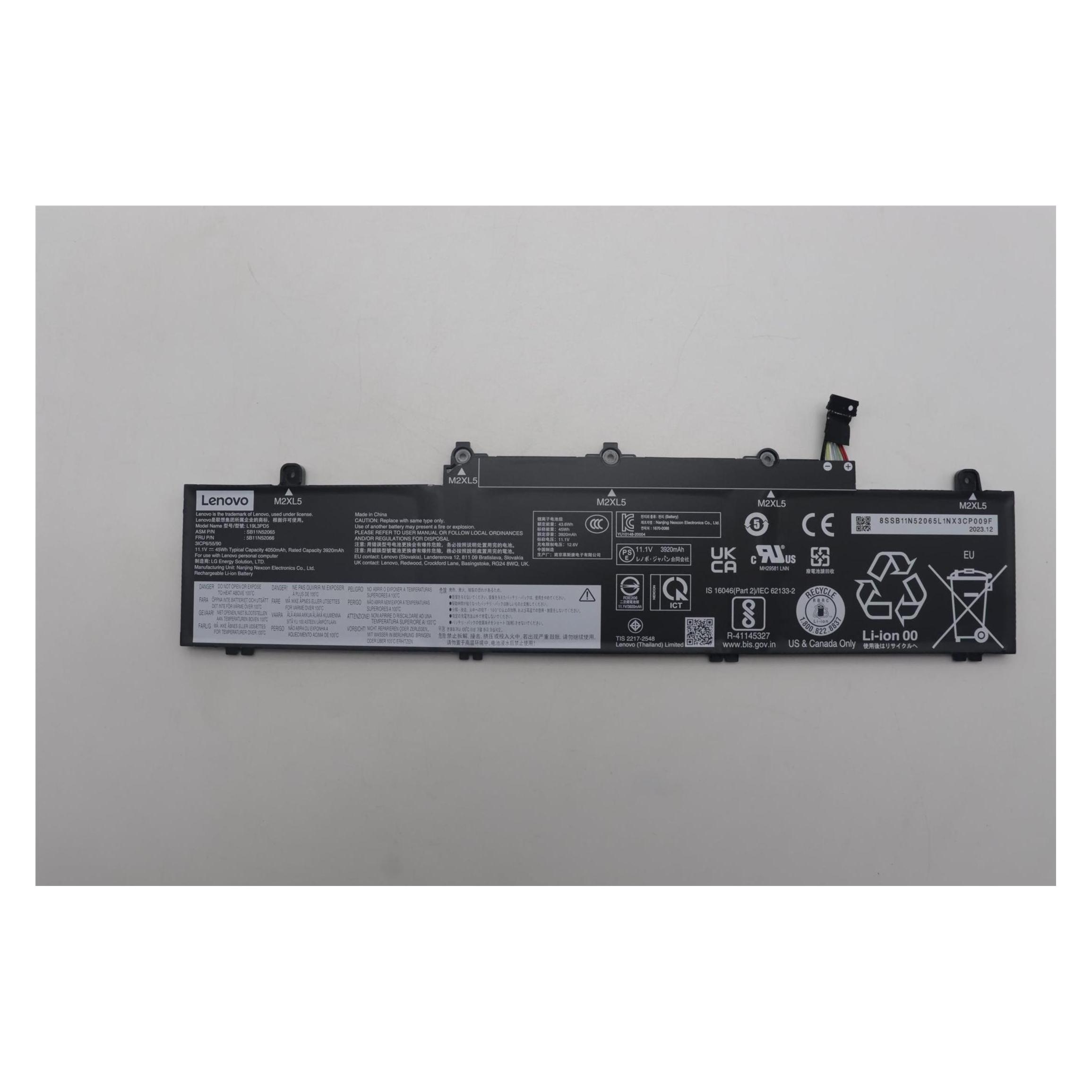 Lenovo BATTERY 3cell 45Wh 11.1V (3 Zellen, 4050 mAh), Notebook Akku, Schwarz