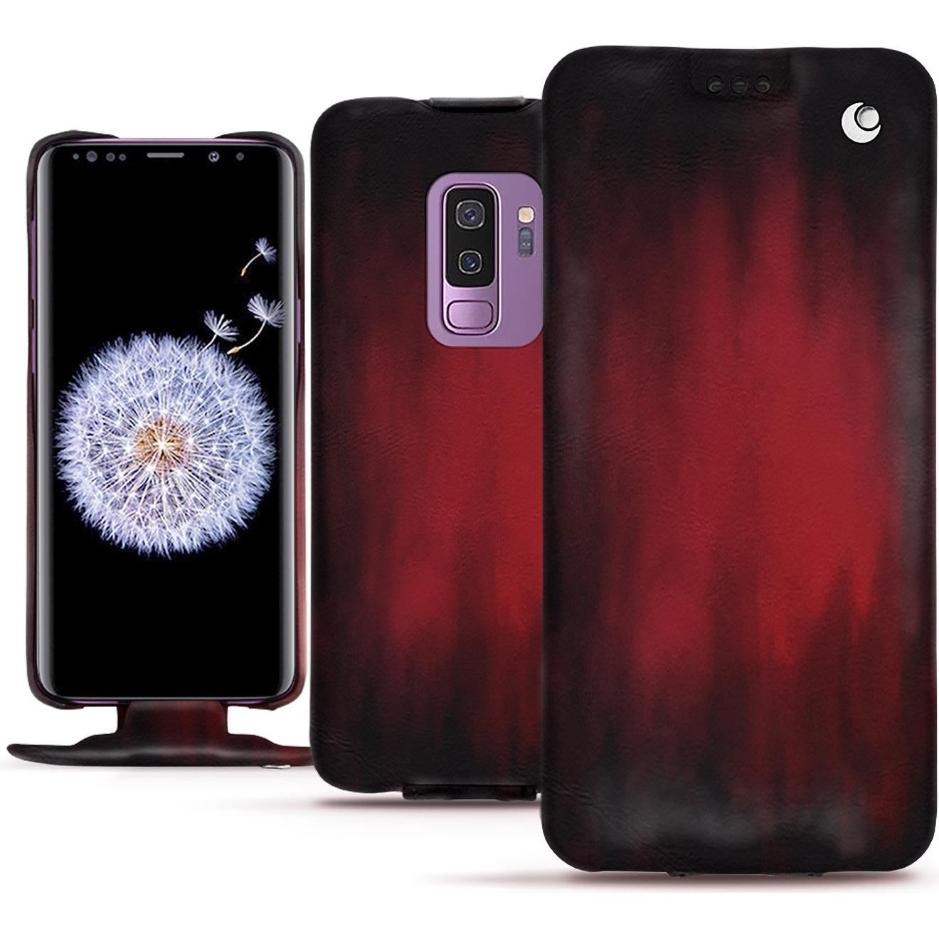 Noreve Lederschutzhülle vertikal (Samsung Galaxy S9+), Smartphone Hülle, Rot