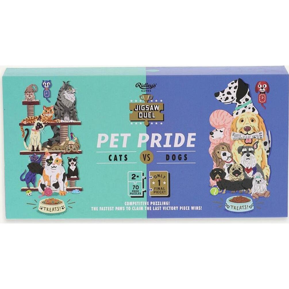 Ridley's Games Puzzle Duell Haustiere: Katzen gegen Hunde 2x70 Teile