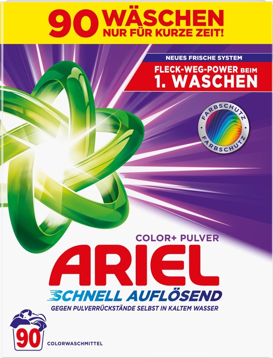 Produktbild Ariel Waschpulver 90 Waschladungen Color+ (90 Waschgänge, Fest)