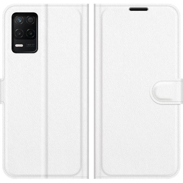 Thumbnail - MU Classic Litchi Leder Bookcover Series (Realme 8 5G), Smartphone Hülle, Weiss