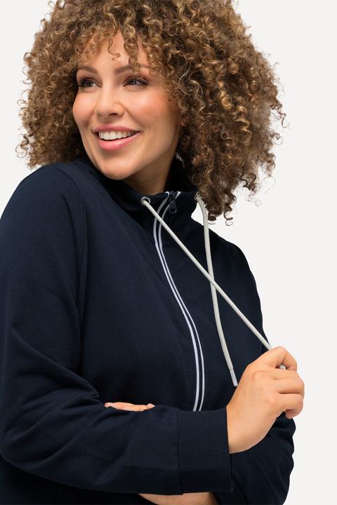 Image du produit Ulla Popken Veste en molleton, col montant et poche kangourou, coupe plus longue à l'arrière (50, 52)
