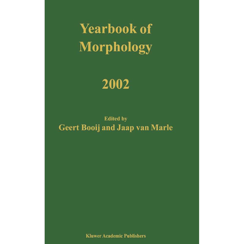 Yearbook of Morphology 2002, Fachbücher von Geert Booij, Jaap van Marle