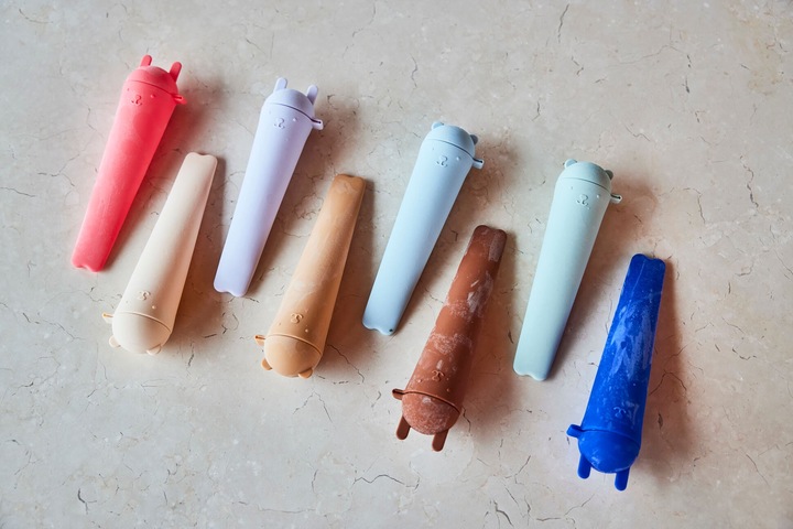 Actual product image Oyoy Ice cream mould Ninka & Teddy 4 pieces, blue/brown/light green