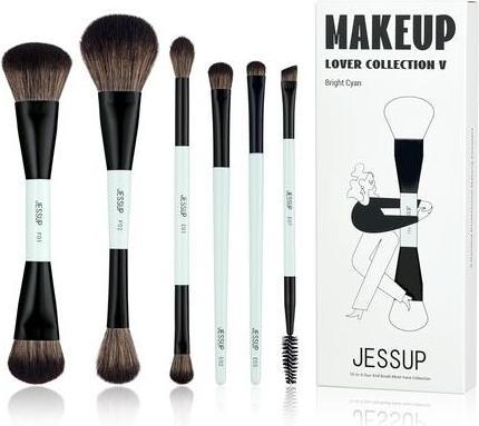 Jessup Makeup Pinsel Set 6pcs Double Sided Brushes Foundation Contour Blush Highlight Blending Eyebro (Foundation)