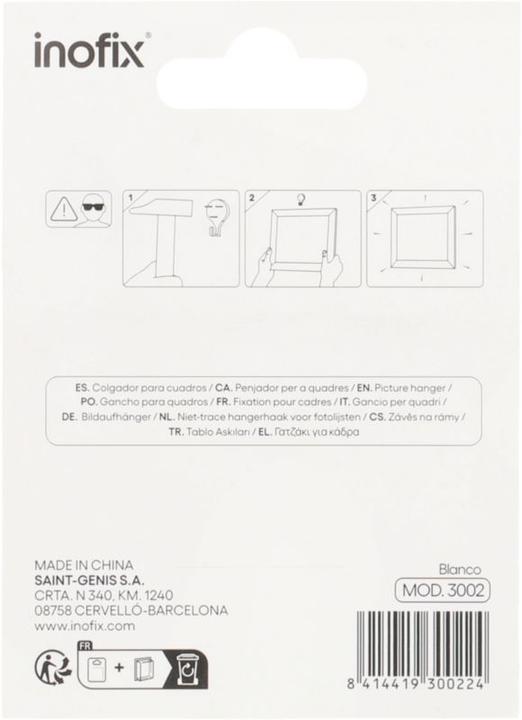 Image du produit Inofix Crochets pour tableaux 4x, blanc, 4 pièces