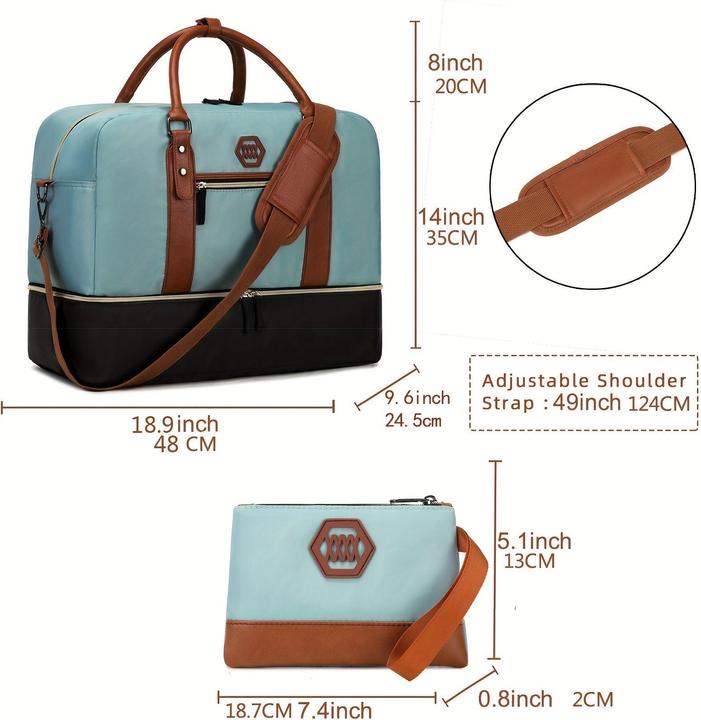 Image du produit Only-Bags.Store Sac de voyage avec compartiment à chaussures, sac de week-end sportif, sac de nuit avec