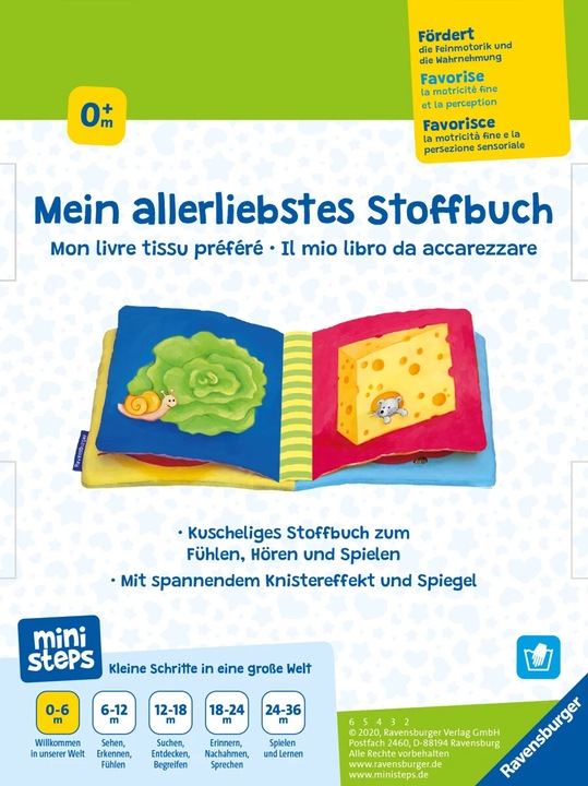 Immagine prodotto Ravensburger Il mio libro di stoffa preferito (Tedesco, Francese, Italiano)