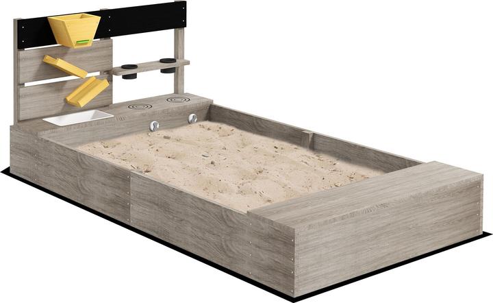 Outsunny Sandkasten Tannenholz Grau