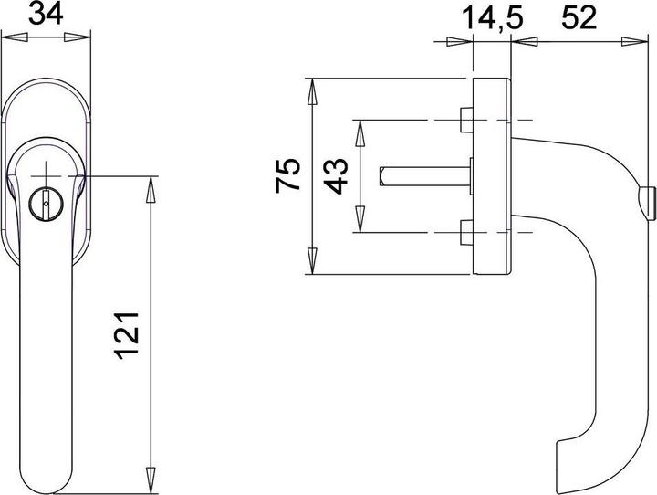 Actual product image Magni Window handle,1013/3000 stainless steel