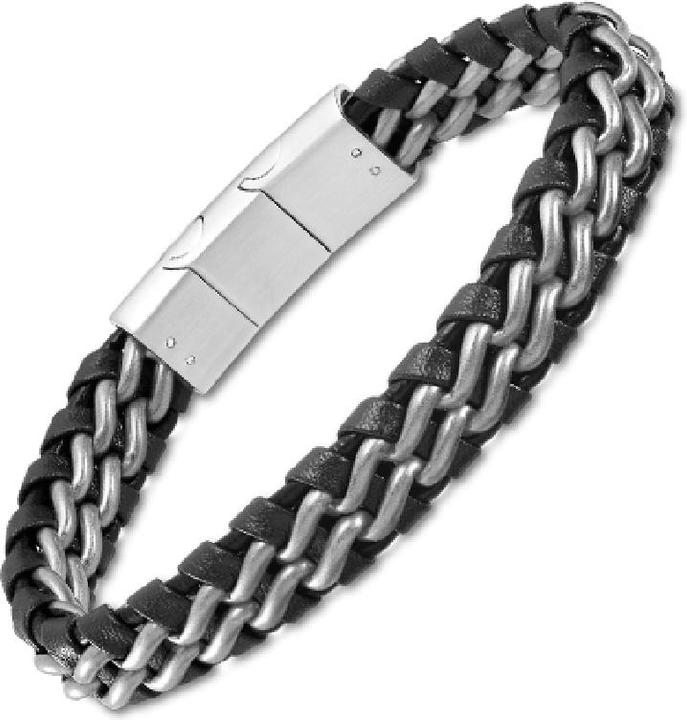 Produktbild Lotus Style - Luxury menÂ's bicolor bracelet made of Men Basic LS2147-2 / 2 steel (M) (22 cm, Edelstahl, Leder)