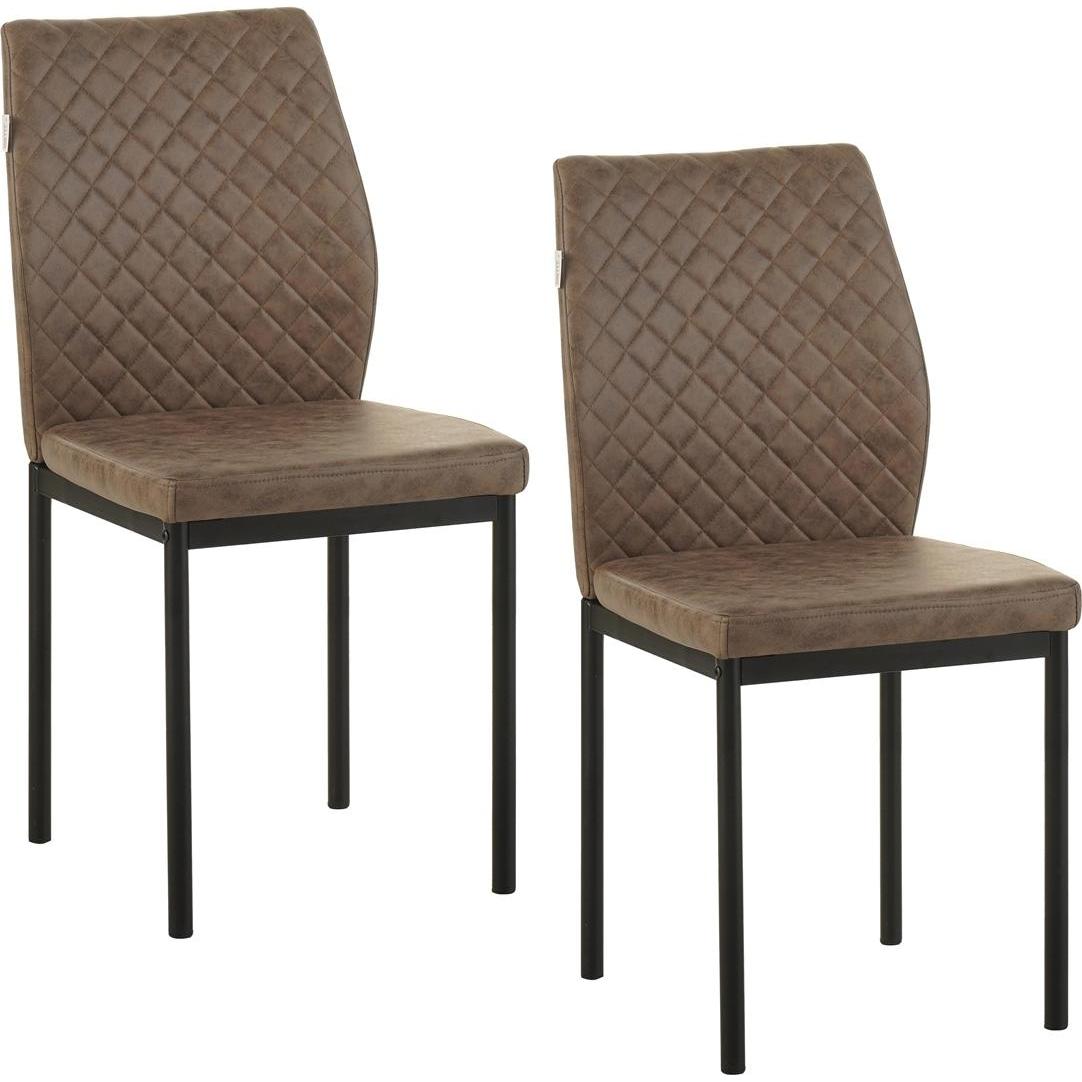 HTI-Living, Stühle, Esszimmerstuhl 2er Set Antikdunkelbraun Tromi