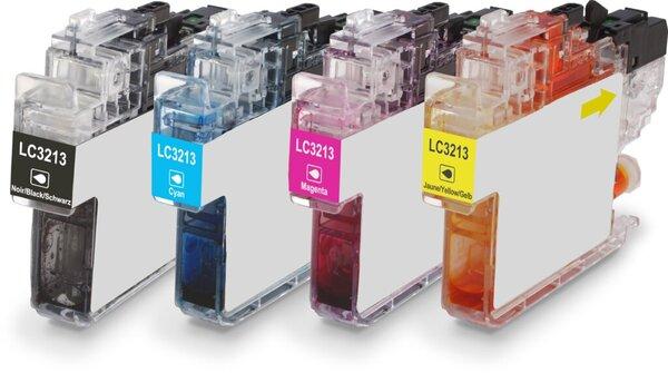 Produktbild Büroring Vorteilspack Tintenpatrone, ersetzt Brother LC-3213VAL, 4 x ca. 400 Seiten, BK/C/M/Y
