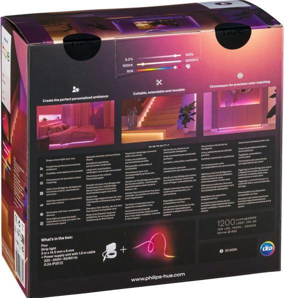 Actual product image Philips Hue Flux Gradient Lightstrip (RGBW, 300 cm, Indoor)