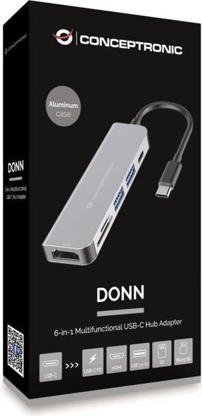 Actual product image Conceptronic DONN02G (USB-C, 6 ports)