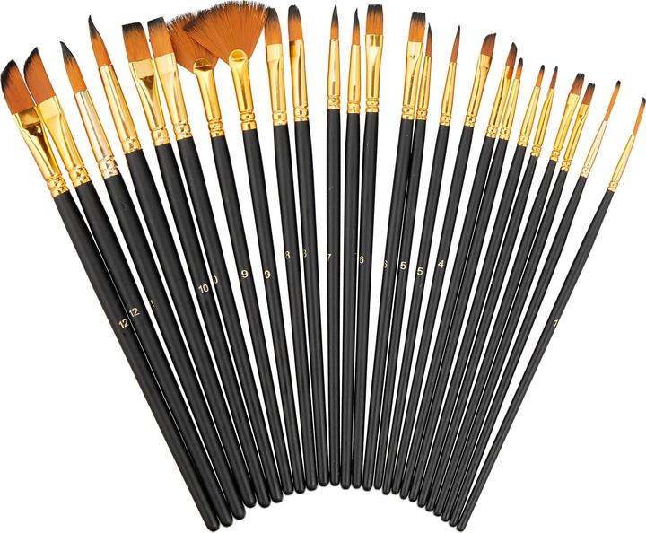 Relaxdays 25-tlg. Pinsel-Set (24 mm)