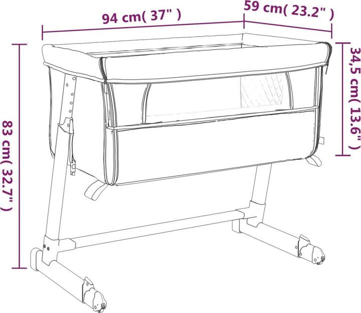 Image du produit vidaXL Lit bébé avec matelas (85 x 49 cm)