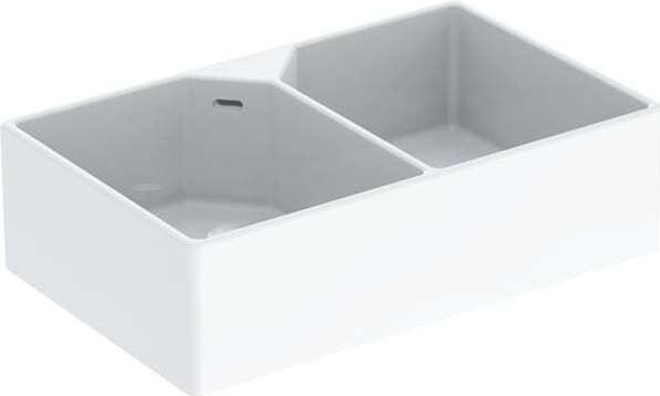 Geberit Doppio lavello Keramag City con troppopieno (Lavello montato, 56 cm, 90 cm)