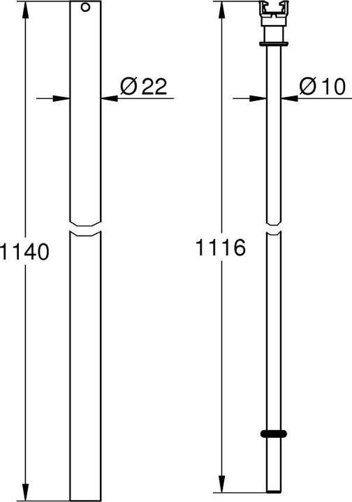 Produktbild Grohe Ersatzrohr für Duschsysteme + 15cm chrom
