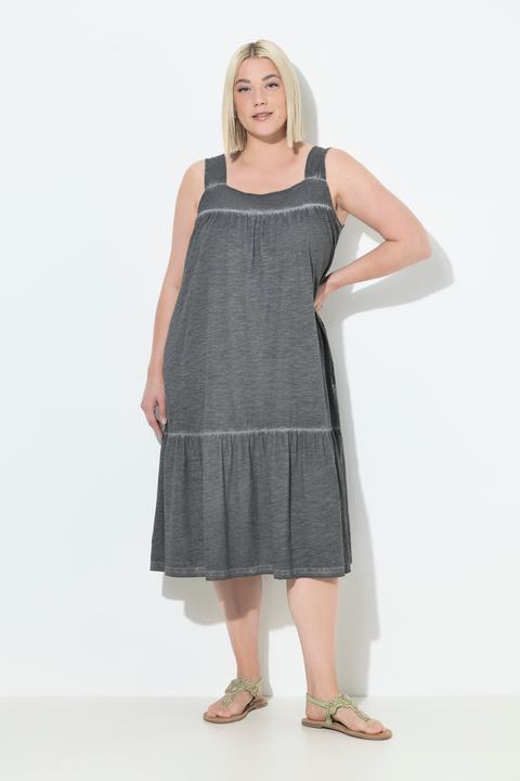 Produktbild Ulla Popken Jerseykleid, cold dyed, A-Linie, Rundhals, ärmellos (54)
