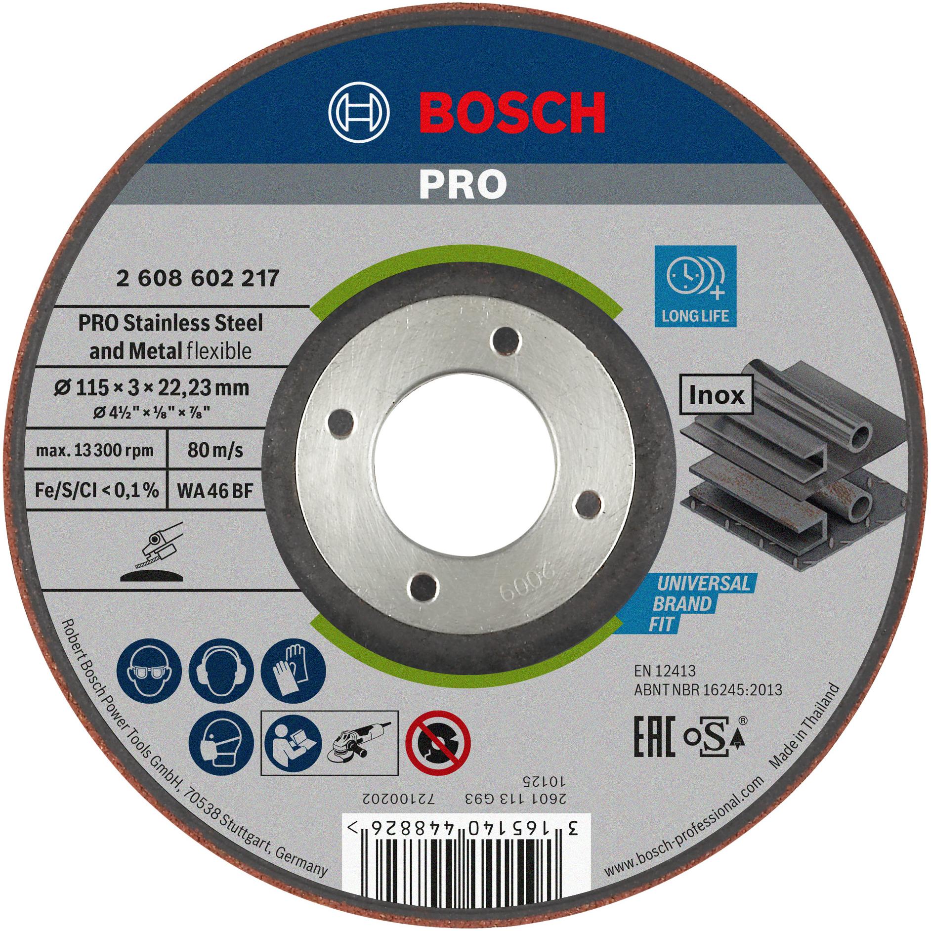 Bosch Professional Zubehör, Schleifmittel, PRO Semi-Flexible Schleifscheibe, 115 x 3 x 22,23 mm