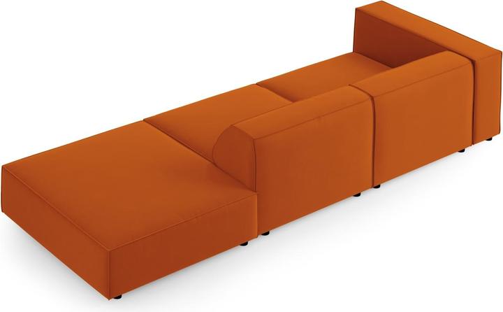 Actual product image Cosmopolitan Design Velvet Right Sofa, "Arendal", 4 Seats, Terracotta, 262x102x70 Made in Europe