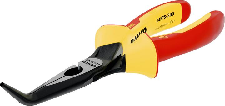 Produktbild Bahco ERGO Flachrundzangen mit isolierten Zwei-Komponenten-Griffen und um 45° abgewinkelter Spitze, phos (200 mm)