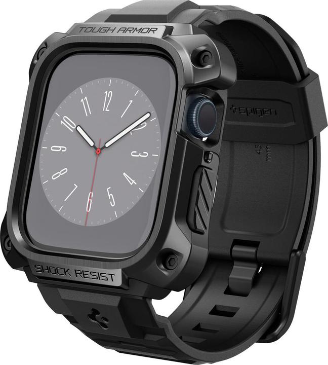 Actual product image Spigen Tough Armor PRO Apple Watch 7/8 45mm czarny/metal black ACS05237
