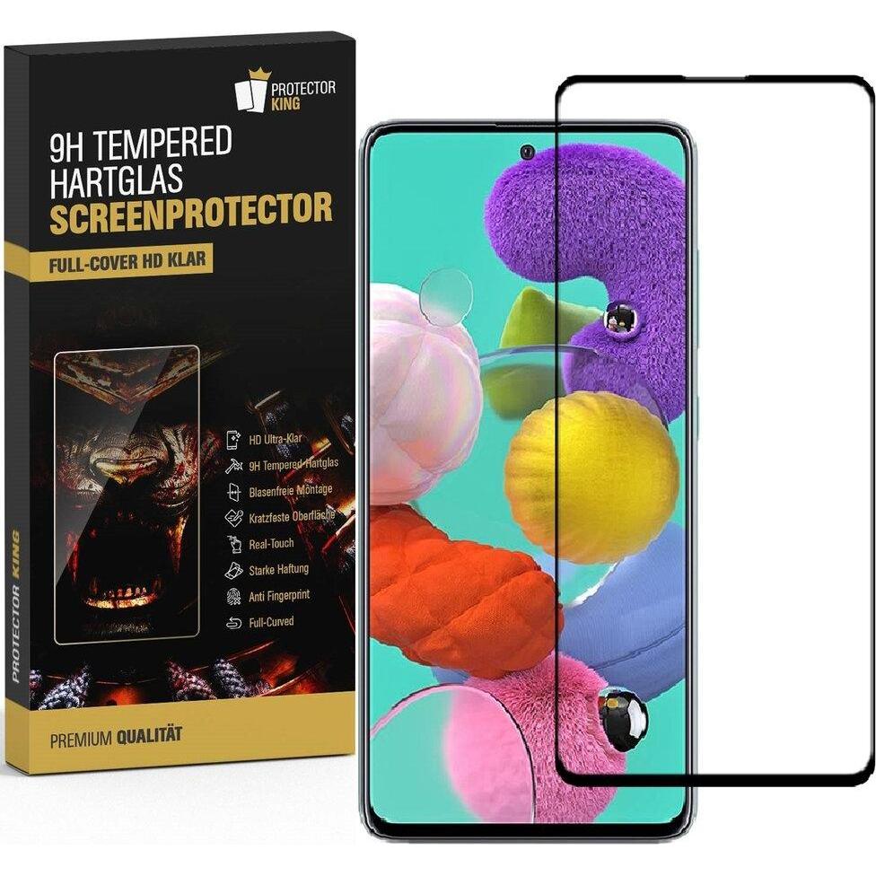 Protectorking 2x echtes Tempered 9H Panzerhartglas 3D KLAR (2 Stück, Samsung Galaxy A51), Smartphone Schutzfolie