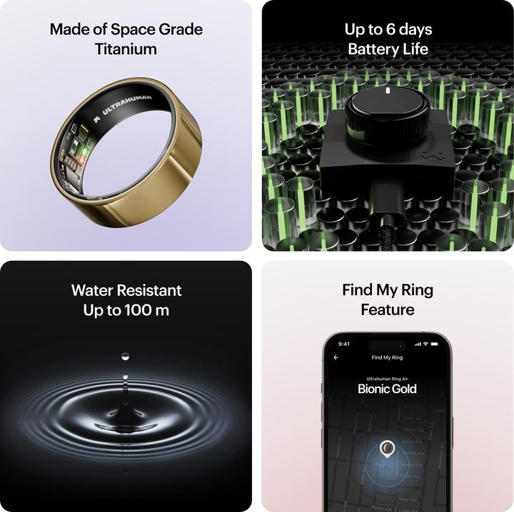 Actual product image Ultrahuman Ring Air (5, Bionic Gold)