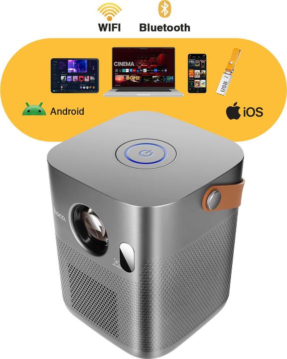 Produktbild Hoco Headphone with microphone projector with Android software Wi-Fi Bluetooth 720P DT4 gray (HD)